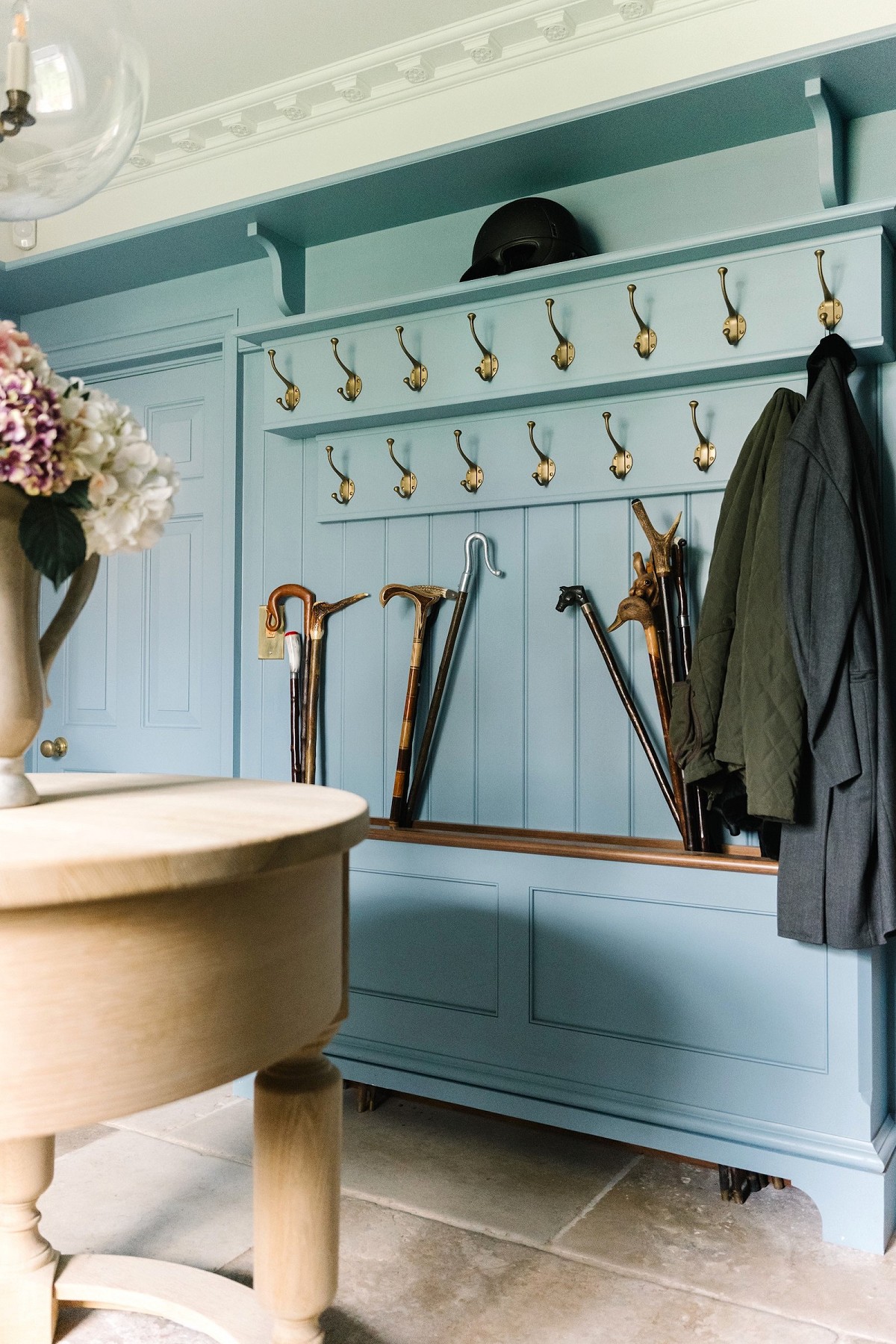 Blue Verditer & Bleached Oak Boot Room - Cheshire