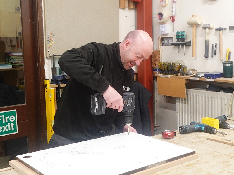 Mike in the workshop