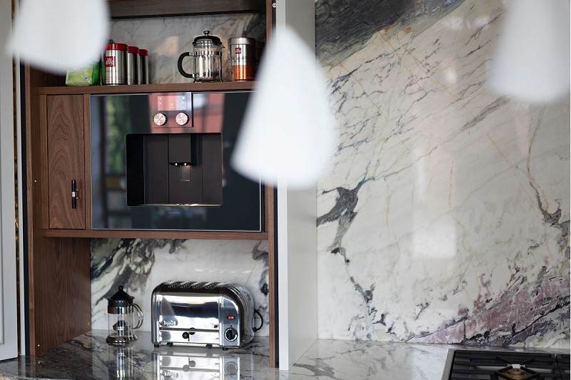 New London and Hand Painted Kitchen in our showroom in Cheshire